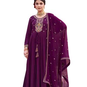 นักออกแบบล่าสุดเย็บปักถักร้อยเรยอนหนัก Anarkali Kurti ตั้งโดย Fab Zone - Product Image 1