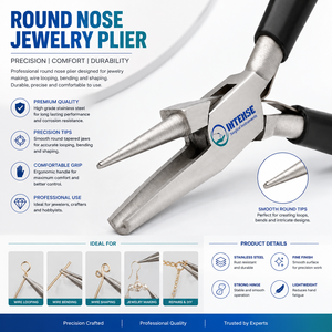 Alicates Profesionales de Punta Redonda y Plana para Joyería, Acero Inoxidable, Herramienta para Doblar y Enlazar Alambre, Venta al Por Mayor OEM ODM - Product Image 3