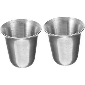 แก้วน้ำโลหะสีเงินขนาด 300 มล. แก้วน้ำสแตนเลสสำหรับกาแฟและน้ำ พร้อมลูกบอลถัก - Product Image 6