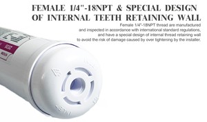 11" <b>Inline</b> <b>Water</b> <b>Filter</b> Purification Cartridge 1/4" Screw Type Connection PP Sediment Prefiltration for Under-Sink RO Systems - Product Image 2