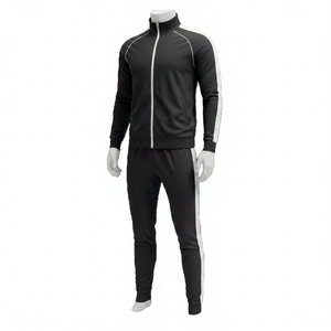 Chándal informal con capucha para hombre, negro y verde, de poliéster ligero de secado rápido, con cremallera completa, para invierno, corte regular, con detalles laterales. - Product Image 5