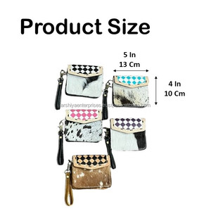 Hot-Selling Genuine Checkered Leather <b>Small</b> Coin <b>Purse</b> Cowhide Leather Mini Card Holder Money Bag With Wristlet Strap foe Women - Product Image 2