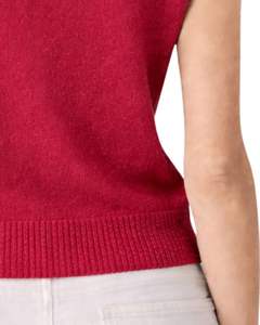 Suéter de Punto sin Mangas Rojo Personalizado para Mujer, Bordado Floral, Cuello Redondo, Suave, Ligero, Informal, Chaleco de Verano, Top Elegante de Moda - Product Image 5