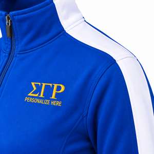 Chaqueta Deportiva Azul Rey y Blanca para Mujer, con Cierre Completo, Manga Larga, Cuello Alto, Diseño con Letras Bordadas, Ropa Deportiva Informal - Product Image 6