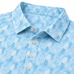 Custom Men's <b>Blue</b> Abstract Print Golf <b>Polo</b> <b>Shirt</b> Short Sleeve Sublimation Sportswear OEM Manufacturer - Product Image 5