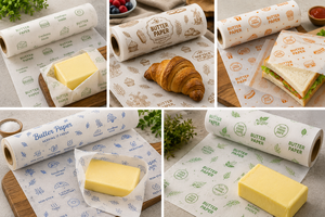 Custom Single-Sided Coated Butter Wrappers Multi Color Printed Greaseproof Waterproof Glassine <b>Paper</b> Sheets <b>Biodegradable</b> Virgin - Product Image 6
