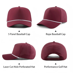 Gorras de Béisbol y Sombreros de Golf Personalizados al por Mayor, Resistentes al Agua, Deportivos, de 5 y 6 Paneles, con Cuerda de Algodón - Product Image 6