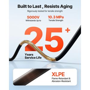 Kit Cavi per Pannelli Solari 50 ft Nero e Rosso 10 AWG (6 mm²) Cavo di Alimentazione Esterno H in Rame Stagnato, Cavo di Prolunga 50 ft per Fotovoltaico H - Product Image 3