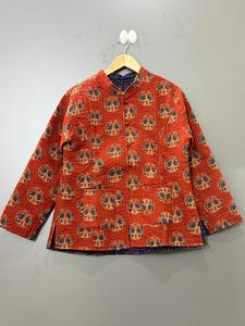 Women Reversible <b>Quilted</b> Cotton <b>Jacket</b> Floral Kantha <b>Pattern</b> Bomber Coat Short Sleeve Winter Summer - Product Image 4
