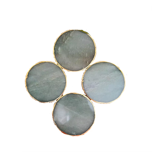 Posavasos de Aventurina Verde de Alta Calidad en Oferta, Posavasos Redondos de Piedra de Cristal para Bebidas, con Soporte para Café, para el Hogar - Product Image 1
