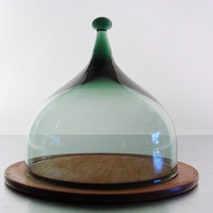 Base de Madera para Pastel con Tapa de Cristal Verde, Soporte para Exhibición de Postres, Campana de Cristal para Repostería - Product Image 1