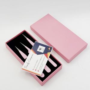 แหนบต่อขนตาสเตนเลสสีชมพูเข้มมีดีไซน์ใหม่พร้อมปลายแหลมแบบคงทน - Product Image 6