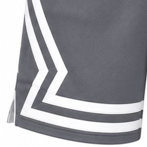 Men Customized Gray Basketball <b>Shorts</b> with <b>White</b> Geometric Side Panels Breathable Mesh Athletic Training <b>Gym</b> Sports <b>Shorts</b> - Product Image 3