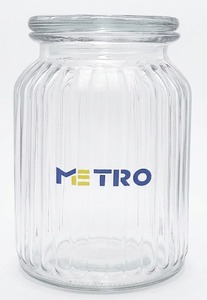 Premium 700 ML Line Glass <b>Jar</b> Food Safe Airtight Lid Honey <b>Jam</b> Spice Storage Container for Home Kitchen Use - Product Image 1