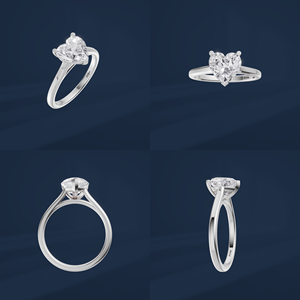 Anillo de Compromiso con Diamante Corte Corazón, Platino PT950, Joyería Clásica para Mujer - Product Image 6
