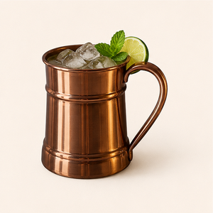 Nouvelle conception artisanale : Tasse Moscow Mule en cuivre massif pur, chopes à bière en cuivre avec poignée en laiton – Coffret cadeau de barware haut de gamme - Product Image 2