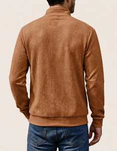เสื้อสเวตเชิ้ตผู้ชายแบบซิป ¼ ตัว แบรนด์ Oneten รุ่น Waffle คอตั้ง แขนยาว สวมใส่สบาย - Product Image 4