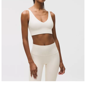 Conjuntos de Pantalones de Yoga de 2 Piezas, Cuello en V, Sin Tirantes, Frente Sólido, Tallas Grandes, Transpirables, de Secado Rápido, Poliéster/Algodón, Cintura Alta, Largo hasta la Rodilla - Product Image 6