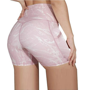 Shorts de yoga personnalisés pour femmes, taille mi-haute, respirants, séchage rapide, en polyester, design tendance, compression, pour fitness et yoga, vente en gros - Product Image 2