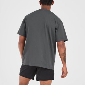 T-shirts en coton blancs pour streetwear, coupe oversize à épaules tombantes, impression personnalisée de haute qualité, t-shirt lourd pour hommes - Product Image 2
