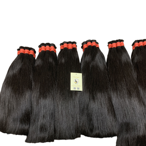 Meilleure vente en gros de cheveux humains vietnamiens naturels droits crus vierges à cuticule alignée lisses brillants soyeux noirs ondulés - Product Image 1