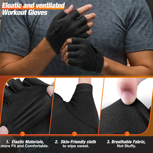 Thick Padded Weightlifting <b>Gloves</b> Non Slip Gym Training <b>Gloves</b> Reinforced Seams Heavy Duty Powerlifting Exercise Mitts Pack - Product Image 5