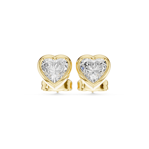 ต่างหูเพชรทรงหัวใจแบบฝังขอบสั่งทำพิเศษ ชุบทองคำขาว 18K เงินสเตอร์ลิง โรแมนติก เหมาะสำหรับงานแต่งงานและวันครบรอบ - Product Image 1