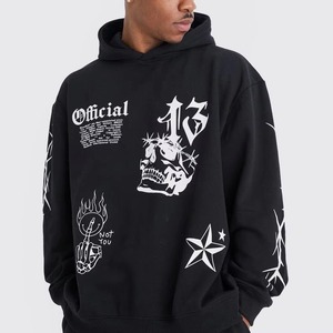 Offre Spéciale – Ensemble Jogging Hiver 100% Coton Respirant avec Broderie Appliquée et Graphique Personnalisé, Effet Délavé, Doux et Tendance, Style Streetwear - Product Image 3