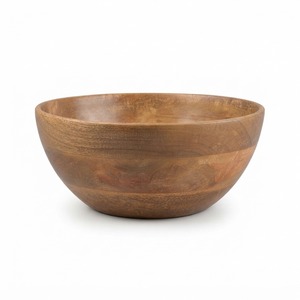 Tazón de madera hecho a mano, forma redonda, veta de madera natural, diseño minimalista para servir comida, decoración para el hogar, hotel, cafetería - Product Image 1