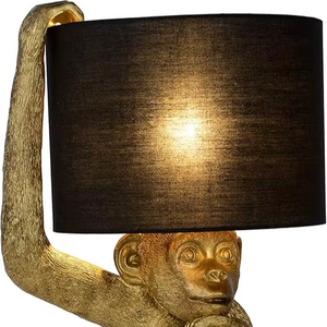 Lámpara de Mesa de Metal con Diseño de Mono, Lámpara Escultural Novedosa de Arte Moderno Creativo y Peculiar para Decoración del Hogar - Product Image 1