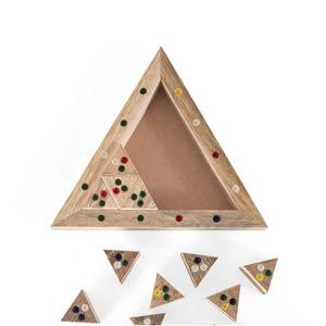 Wooden Triangular <b>Puzzle</b> Board Game With Colorful Dots Interactive Tabletop Brain Teaser Toy For Logic Skill Development Play - Product Image 5
