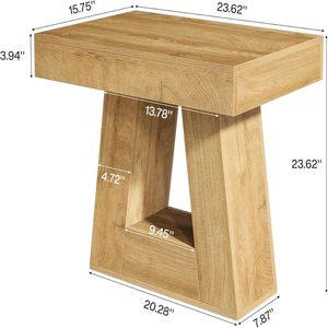 Modern Trapezoidal Base <b>Side</b> <b>Table</b> Contemporary Nightstand or <b>Sofa</b> <b>Table</b> with Stylish Tea <b>Table</b> Design - Product Image 5