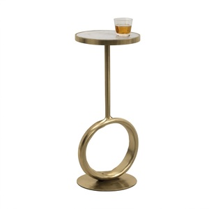 Reliable Supply Chain Indian Customized High End Design Marble TOP with Casted Aluminium Base Side Table - Product Image 1
