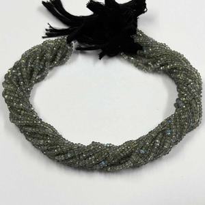 Cuentas de piedras Rondelle facetadas de labradorita Natural certificada de 3mm, cuentas semipreciosas, precio de piedras preciosas al por mayor, joyería a la venta - Product Image 1