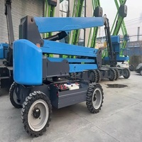 Nouvelle Plateforme de Travail Aérienne Remorquable avec Nacelle et Grue Hydraulique, Portance 230 kg, Hauteur de Levage 14,2 m