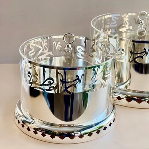 Décoration de table arabe moderne, cadeau islamique, accessoire de salle à manger, dôme de service pour hôtel et restaurant, présentation alimentaire haut de gamme, dôme en métal argenté - Product Image 1