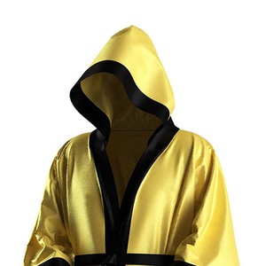 Bata de boxeo para hombre con capucha, ajuste atlético, satén brillante premium, para entrada en el ring, diseño de logotipo personalizado - Product Image 6