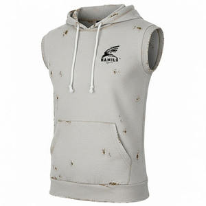 Camiseta sin Mangas de Alta Calidad OEM, Chaleco Deportivo Ajustado para Gimnasio, Camiseta con Capucha para Fisicoculturismo, Prenda Básica de Algodón Mezclado - Product Image 1