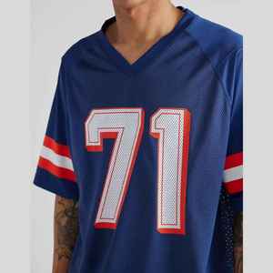 Camiseta de Fútbol Americano Personalizada para Hombre, Estilo Deportivo, Cuello en V, Sublimación, Jersey de Fútbol con Corte Cuadrado - Product Image 6