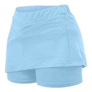 Jupe de sport pour femme en polyester respirant à taille élastique avec short intégré, pour la course et l'entraînement, longueur mini, design asymétrique - Product Image 4