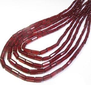 Top Quality Natural Mozambique Garnet <b>Thin</b> & Long Gemstone Beads 7-10 mm Faceted Tube & Pipe Shape Garnet Beads 8.5" Strand DIY - Product Image 5