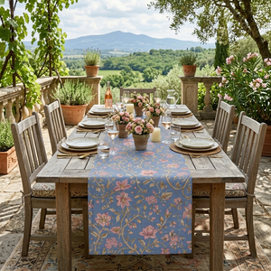 Printed Floral Table <b>Runner</b> Polyester Cotton Linen for Buffet Dining and Interior Decoration Applications - Product Image 3
