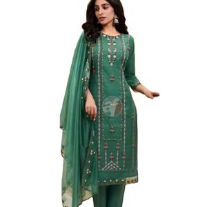 Último diseñador de algodón puro bordado trabajo Kurti Set por Fab Zone - Product Image 1