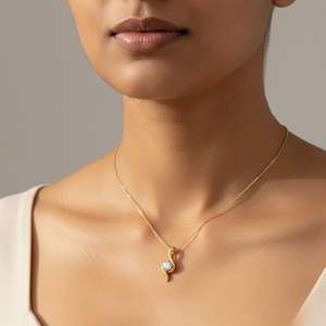 Collar con Colgante de Diamante Redondo Brillante de 0.50 CTW - Product Image 6