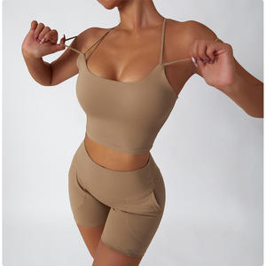 Sujetador Deportivo PIHA SPORTS para Mujer, de Alta Sujeción, Espalda Cruzada, Cuello en U, Malla Transpirable, Color Sólido, para Yoga, Ejercicio, Ropa Deportiva, Spandex/Nailon - Product Image 2