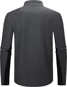 เสื้อโปโลแขนยาวผู้ชายแบบมีซิป ลายบล็อกสีสัน สำหรับผู้ชาย - Product Image 4