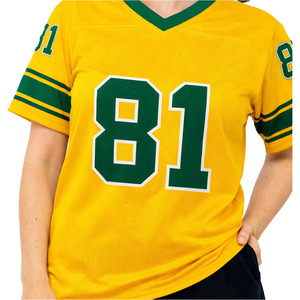 Maillot de football en mesh personnalisé pour femmes du Brésil, col en V, t-shirt d'équipe athlétique, fabricant et fournisseur de vêtements de sport OEM, marque privée, États-Unis - Product Image 3