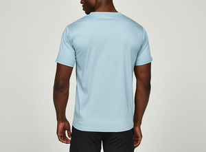 T-shirt à manches courtes pour homme, coupe classique, col rond, décontracté, en jersey de coton tricoté, couleur unie, respirant - Product Image 5