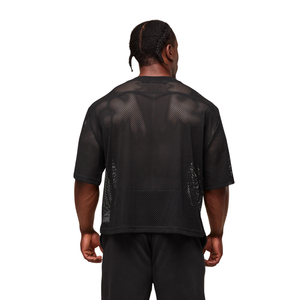 Camiseta Deportiva de Malla Oversize para Hombre, Transpirable, para Entrenamiento Atlético, Ajuste Holgado, para Fisicoculturismo y Fitness, Negra - Product Image 2