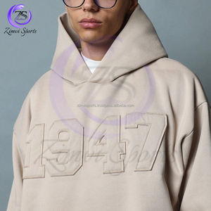 Sudadera con capucha de estilo universitario de gran tamaño para hombre con diseño de apliques elevados clásicos, ajuste relajado, aspecto universitario de Athleisure para Otoño e Invierno - Product Image 4